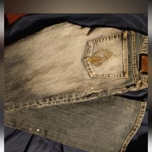 Baby Phat Two-Tone Light & Medium Blue Bootcut Jeans